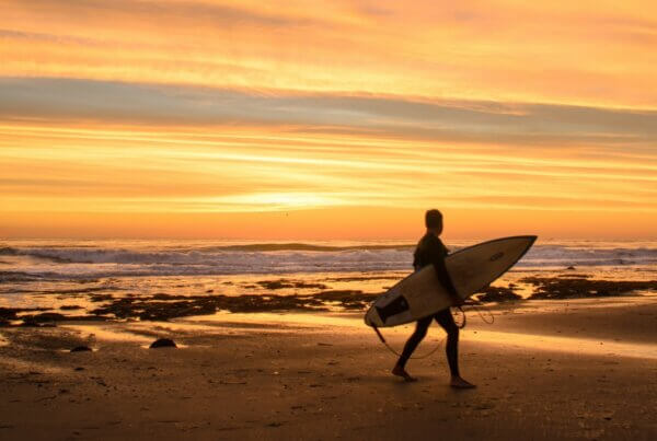 surfer watching the sunset sober living san diego north county la jolla encinitas