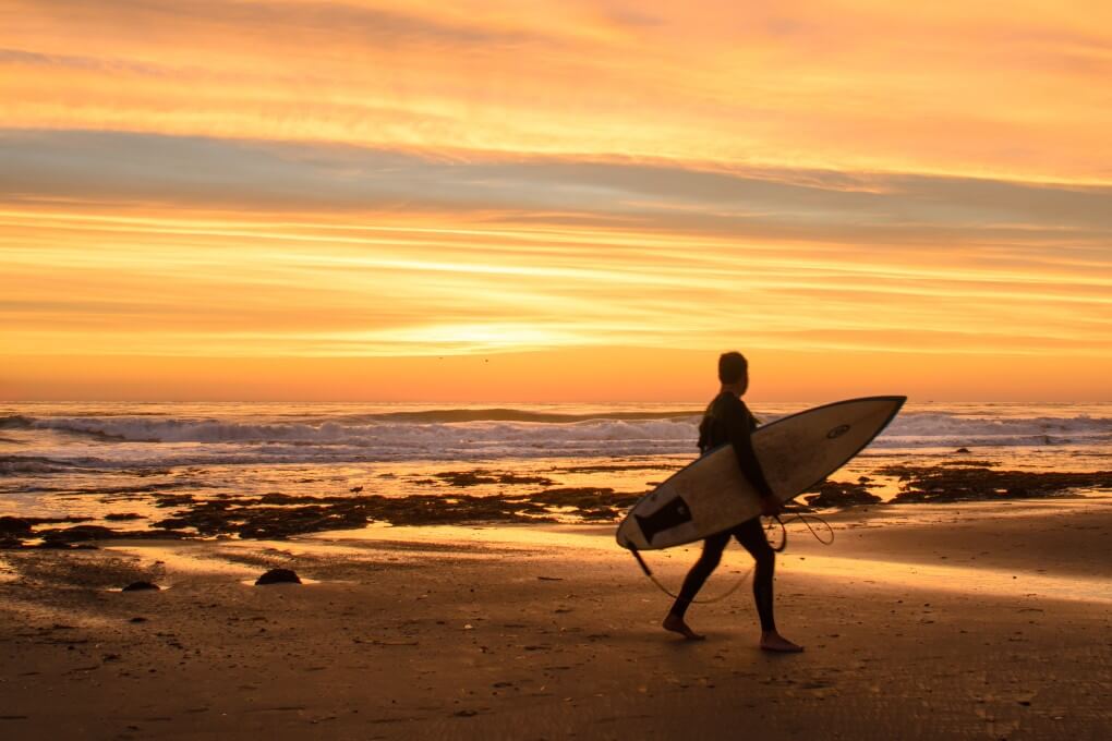 surfer watching the sunset sober living san diego north county la jolla encinitas