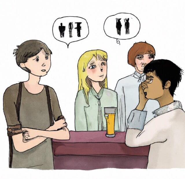 Young adults in deep conversation over drinks, expressing displeasure about relapsing and rehab